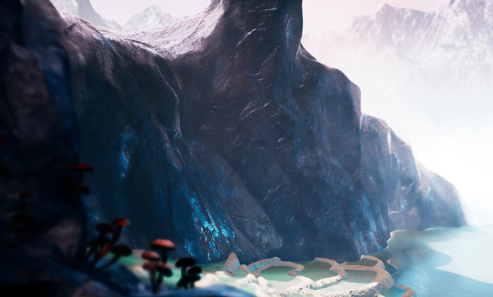 Taiga biome made with ZBrush &amp; Maya, rendered in UE4